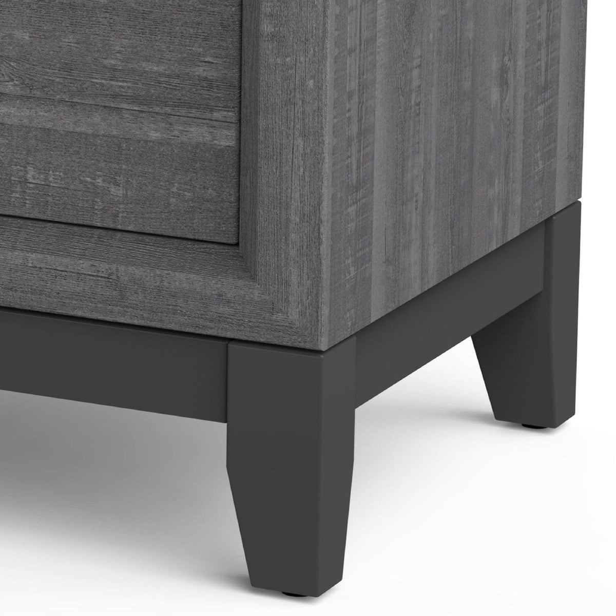 Gray Wood Nightstand with Two Drawers for Bedroom