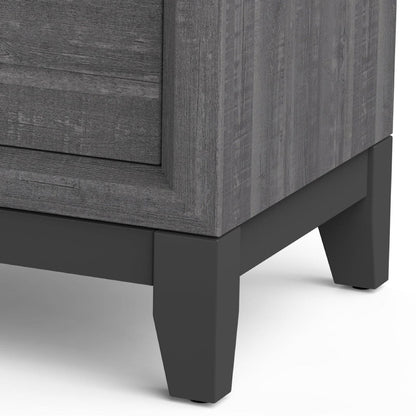 Gray Wood Nightstand with Two Drawers for Bedroom