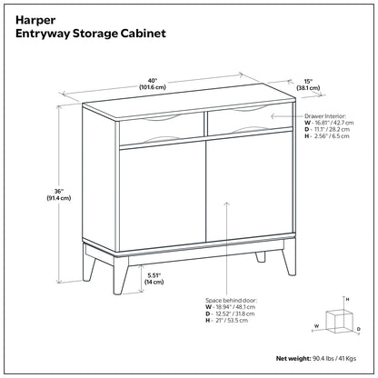 Walnut Brown Entryway Storage Cabinet - 40" Wide