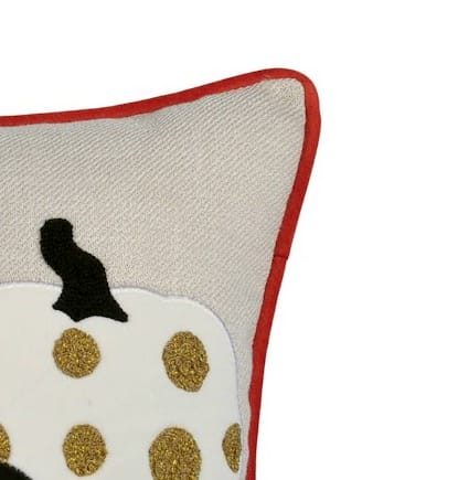 Whimsical Pumpkin Embroidered Throw Pillow for Halloween Decor