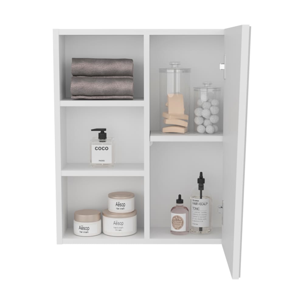 White Medicine Cabinet with Mirror - Bathroom Storage Unit