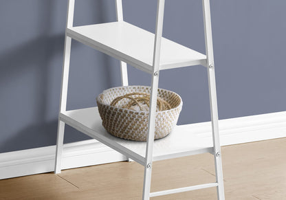 White Metal Computer Desk with Storage Shelves - 48" L