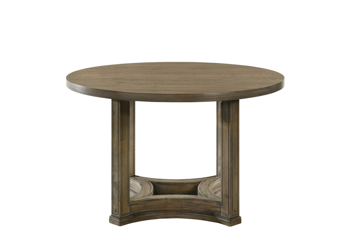 Parfield Weathered Oak Finish 5PCs Round Dining Room Set