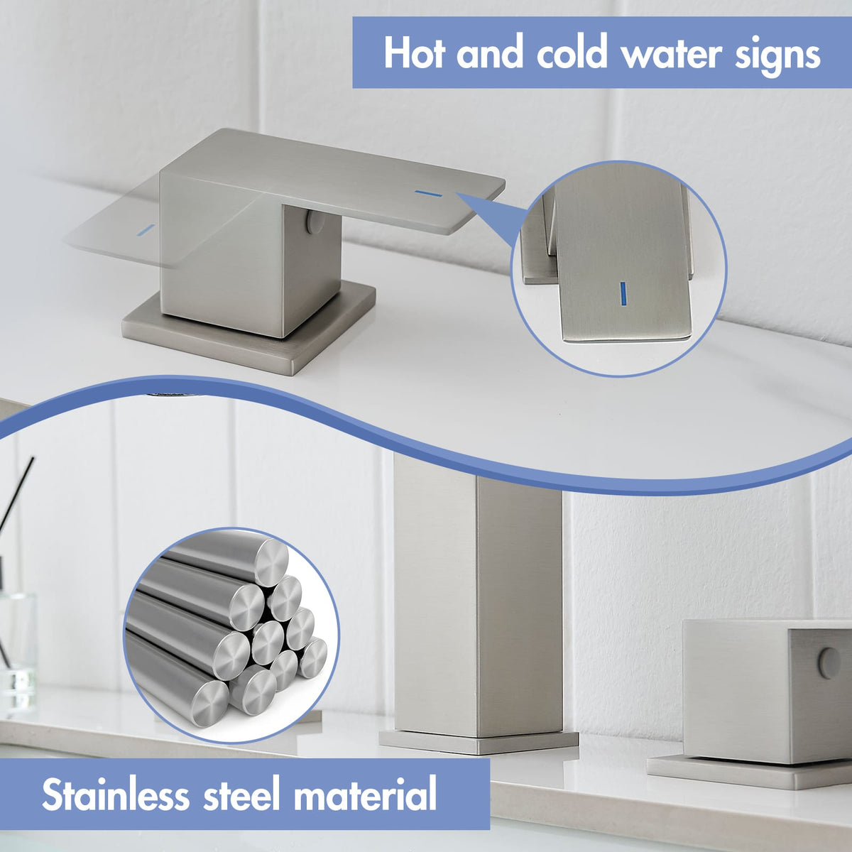 Brushed Nickel Widespread Bathroom Sink Faucet Upgrade