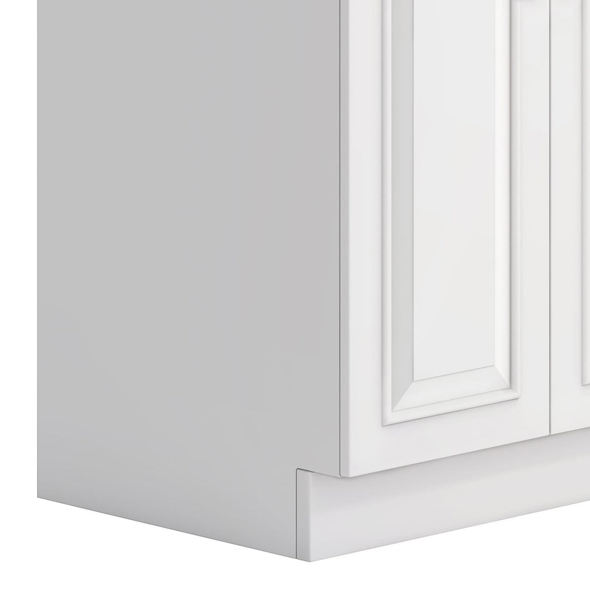 White Laundry Cabinet with Wood Sink - 24" Storage