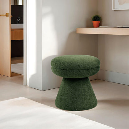 Green Round Accent Stool - Contemporary Bedroom Style