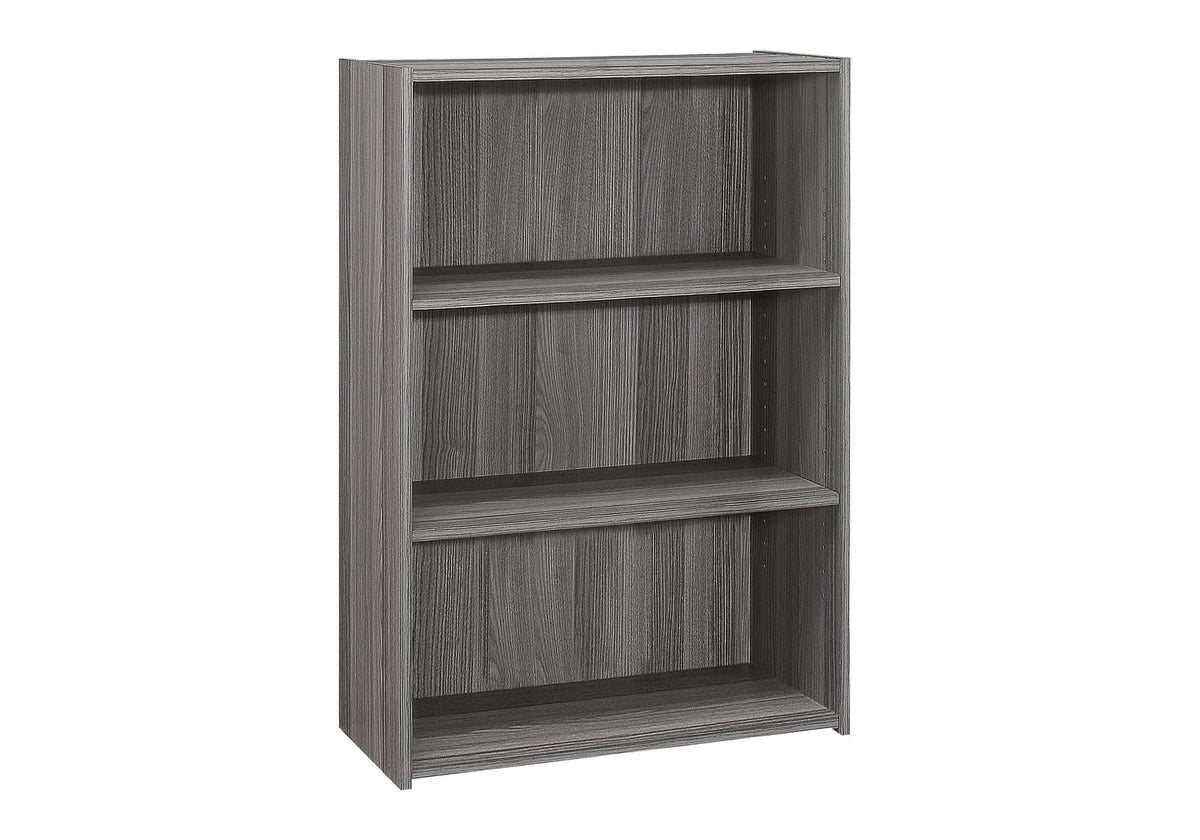 Grey Bookshelf, 4 Tier Display Shelf - 36" Height
