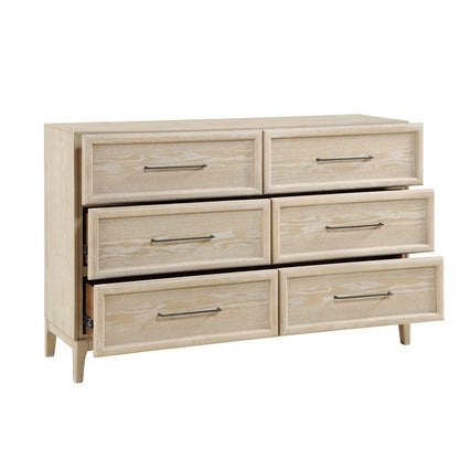 Light Brown 6-Drawer Dresser - Bedroom Furniture