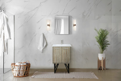 Acacia Wood Bath Vanity with Quartz Top & Mirror