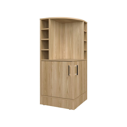 Bar Cabinet with 2 Doors & Wine Storage - Natural Wood for Living Room