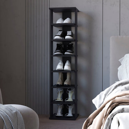 Wenge 7-Tier Tall Shoe Rack - Maximize Storage!