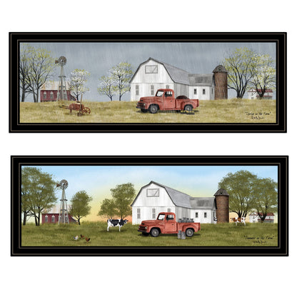 Trendy Framed Wall Art Multicolor Paper - Modern Home Decor 2 Piece Vignette