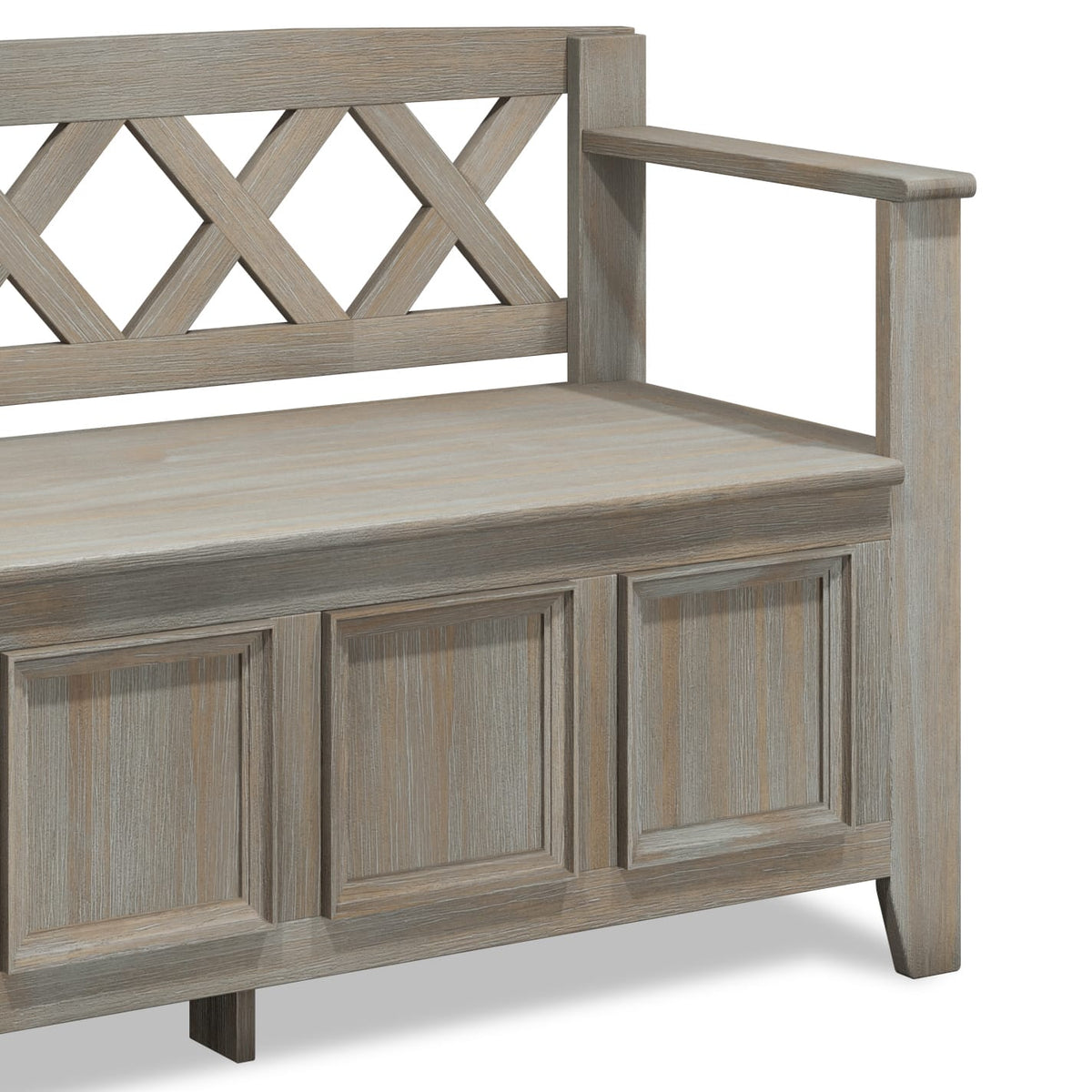 Light Brown Wood Entryway Bench with Storage