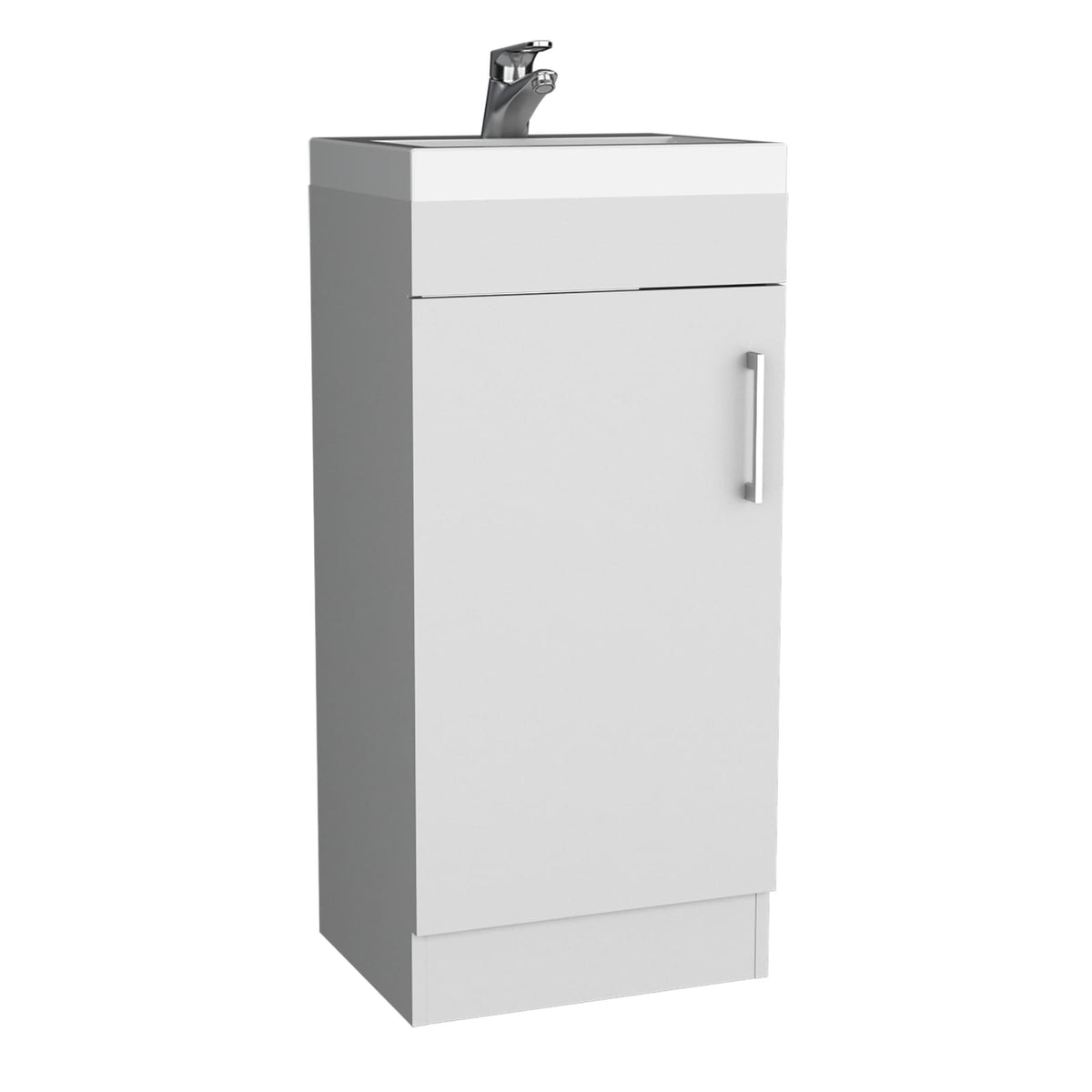 Bathroom Vanity Sink - White Engineered Wood Storage