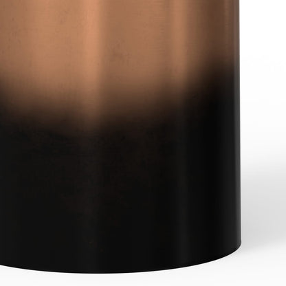 Black Metal Cylinder End Table for Bedroom Accent for Living Room