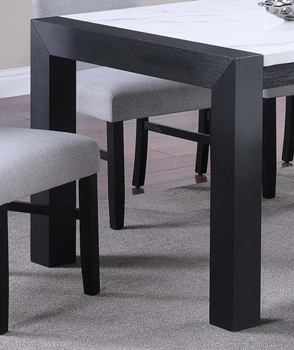 6-Piece Dining Table Set - Charcoal & White