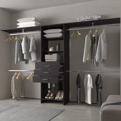 Wengue Modular Closet Organizer System - Dark Brown