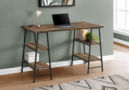 47 inch Industrial Computer Desk with Open Shelves for Home Office