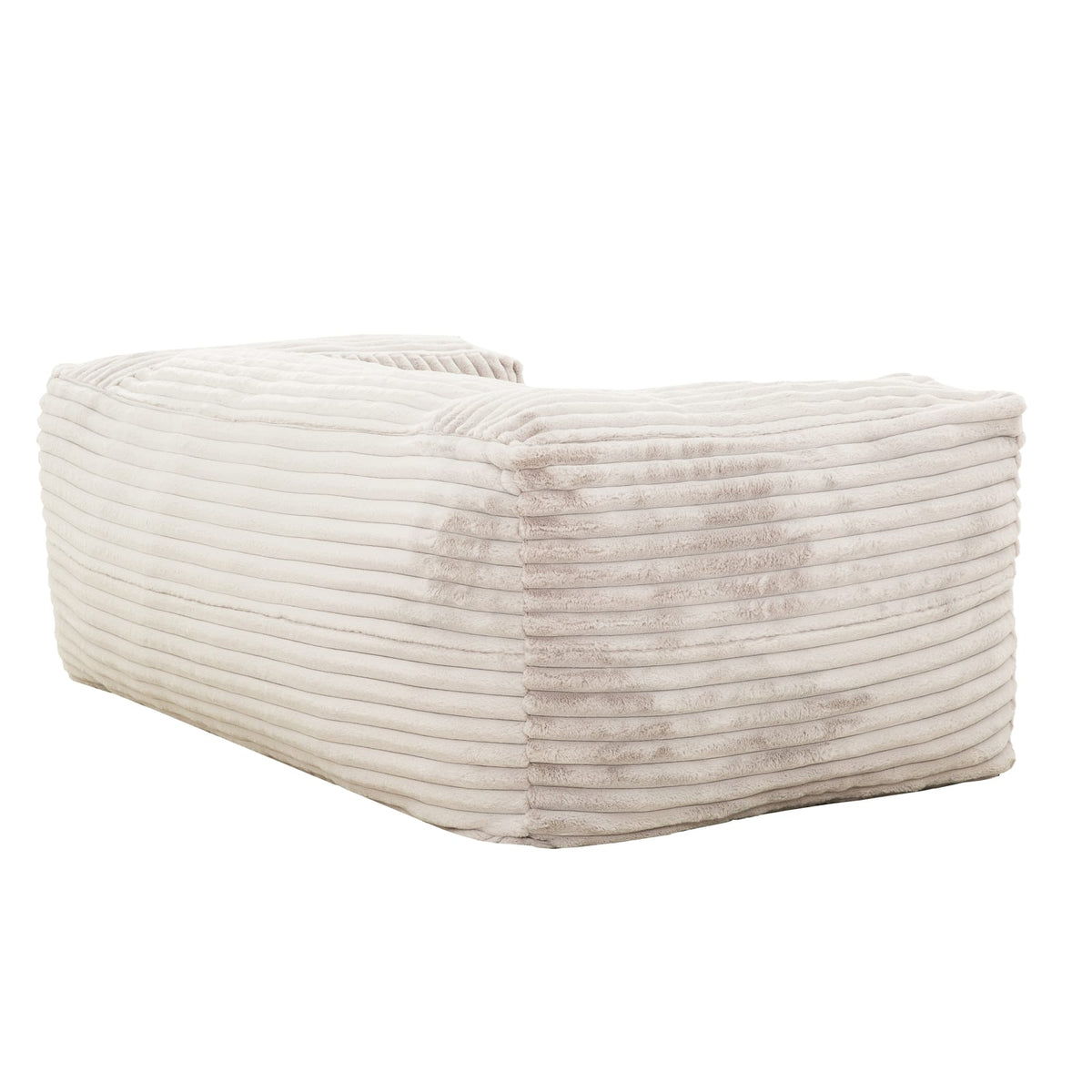 Beige Polyester Memory Foam Bean Bag Sofa - 71" Primary Living Space