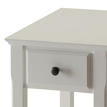 White Accent Table with Bottom Shelf - Storage & Style