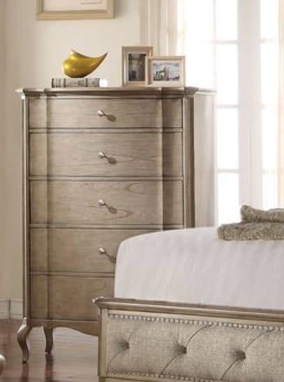 Elegant Taupe 5-Drawer Chest - Storage & Style for Bedroom