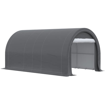 Outsunny 10' x 16' Carport - Heavy Duty Steel Garage Tent, Grey