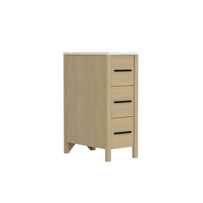 Natural Wood Bathroom Vanity Cabinet - 22" Storage