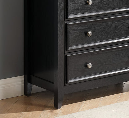Black MDF 6 Drawer Dresser for Bedroom Storage and Organization for Living Room