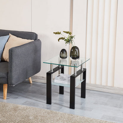 Small Clear Tempered Glass Table - Living Room End Table