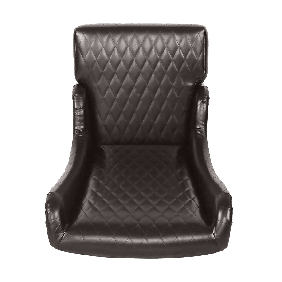 23" Wide Dark Brown Faux Leather Accent Chair - High Back, Soft Padded