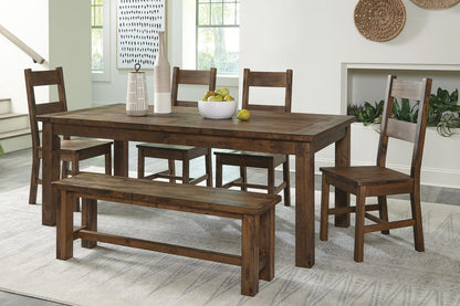 Classic Brown Side Chairs Set of 2 - Solid Wood Dining Furniture