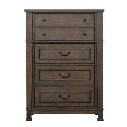Transitional Dark Walnut Chest 1pc - Bedroom Dresser