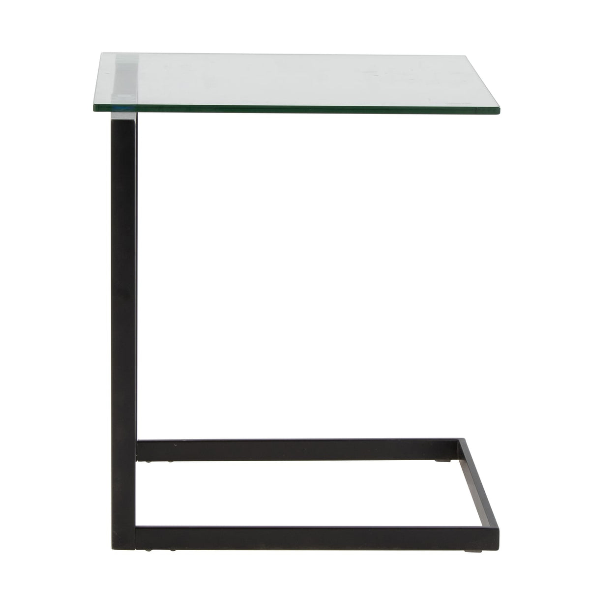 Clear Glass Metal End Table - Modern Living Room Table