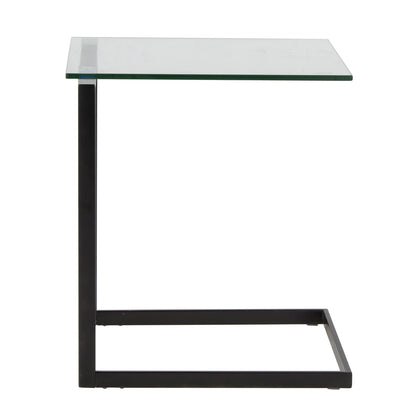Clear Glass Metal End Table - Modern Living Room Table