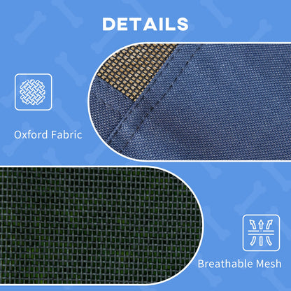 30 Inch Blue Metal Elevated Dog Cot - Portable Pet Bed