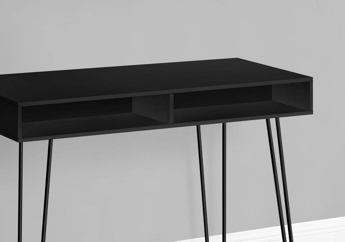 Computer Desk, Black Laminate - Home Office Storage Desk