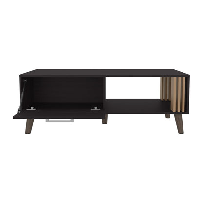 Multicolor Rectangular Coffee Table - 1 Door, 1 Shelf for Living Room