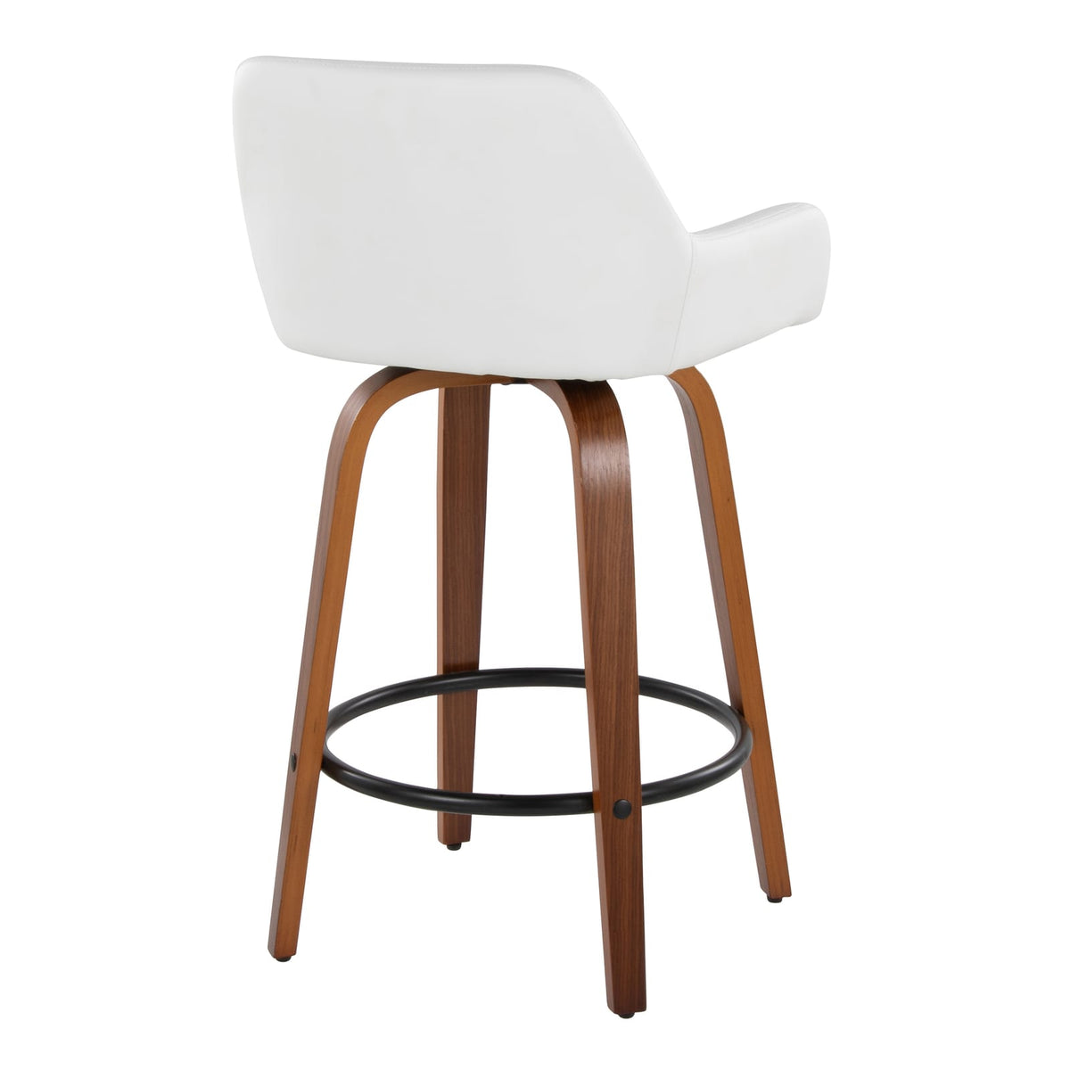White Faux Leather Counter Stools - 2-Piece Set