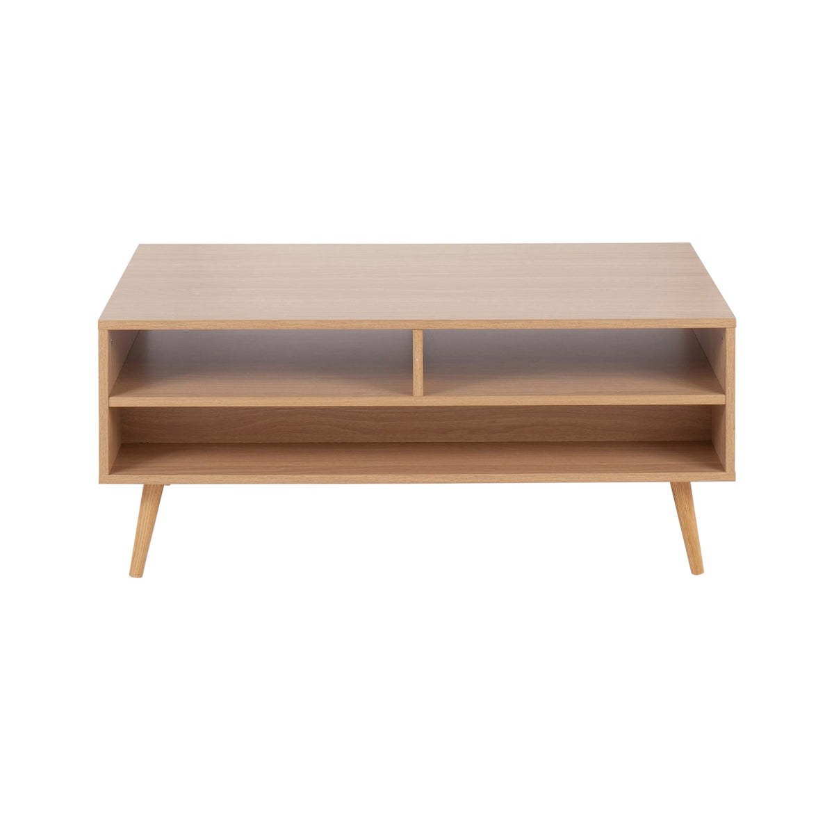 White Wood Coffee Table - 21.25" Storage Table