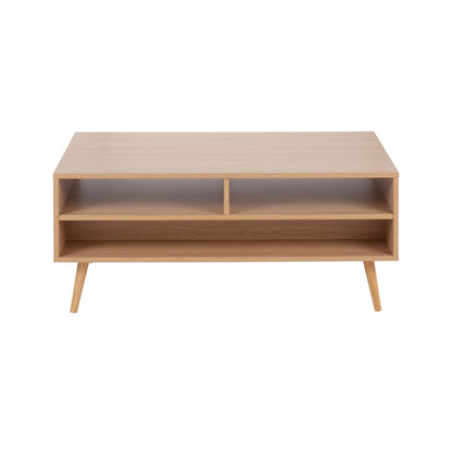 White Wood Coffee Table - 21.25" Storage Table