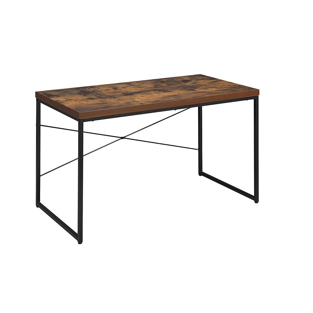 Black & Oak Rectangular Writing Desk - Industrial Style