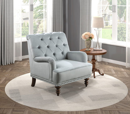 Luxurious Gray Velvet Accent Chair - Classic Modern Design