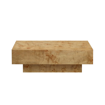 43.31" Natural MDF Burl Wood Coffee Table - Living Room Table