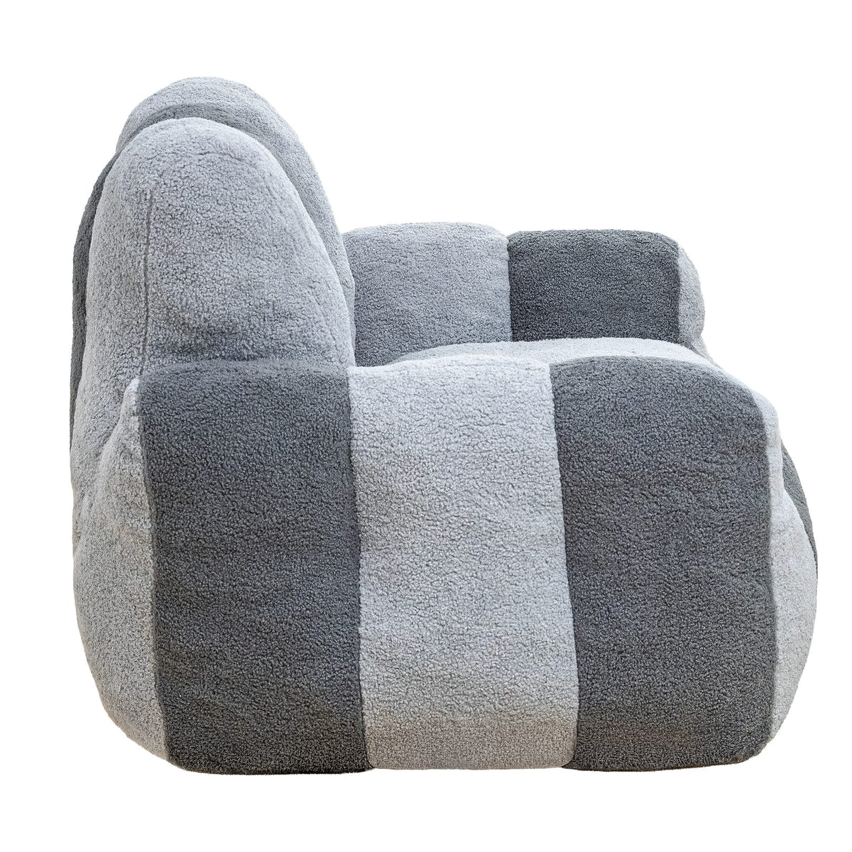 Gray Teddy Bean Bag Chair - Comfy Sofa for Adults & Kids for Living Room