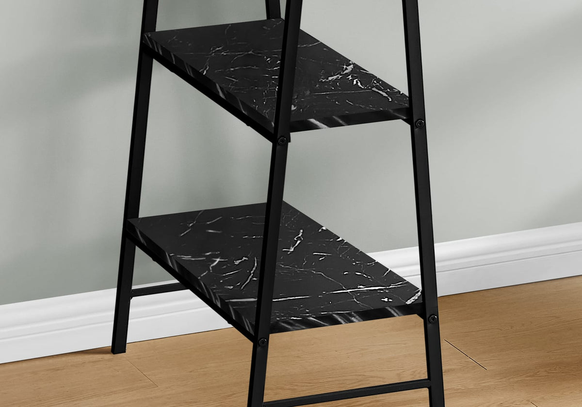 Black Metal Computer Desk with Storage Shelves - 48" L