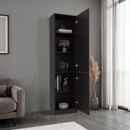 Tall Black Bookcase with 5 Shelves - Storage & Organization