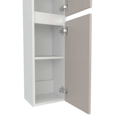 White Bathroom Cabinet - 2 Doors, 4 Shelves