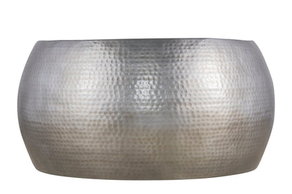 Modern Round Aluminum Coffee Table - Silver, 32 Inch