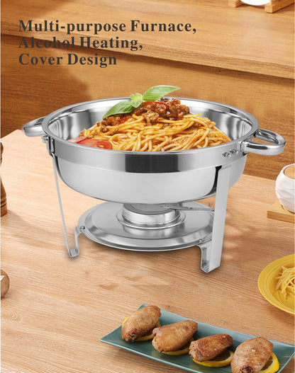 Silver Stainless Steel Catering Chafing Dish Set - 4 Pack