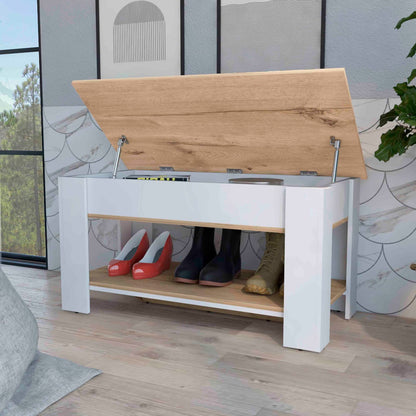 Daffodil Bench - Liftable Storage Bench, Multicolor Engineered Wood